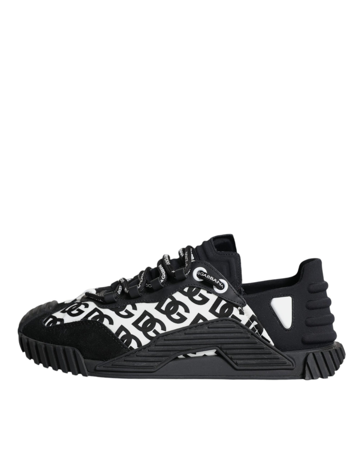 Dolce & Gabbana NS1 Black Logo Lace Up Low Top Sneakers