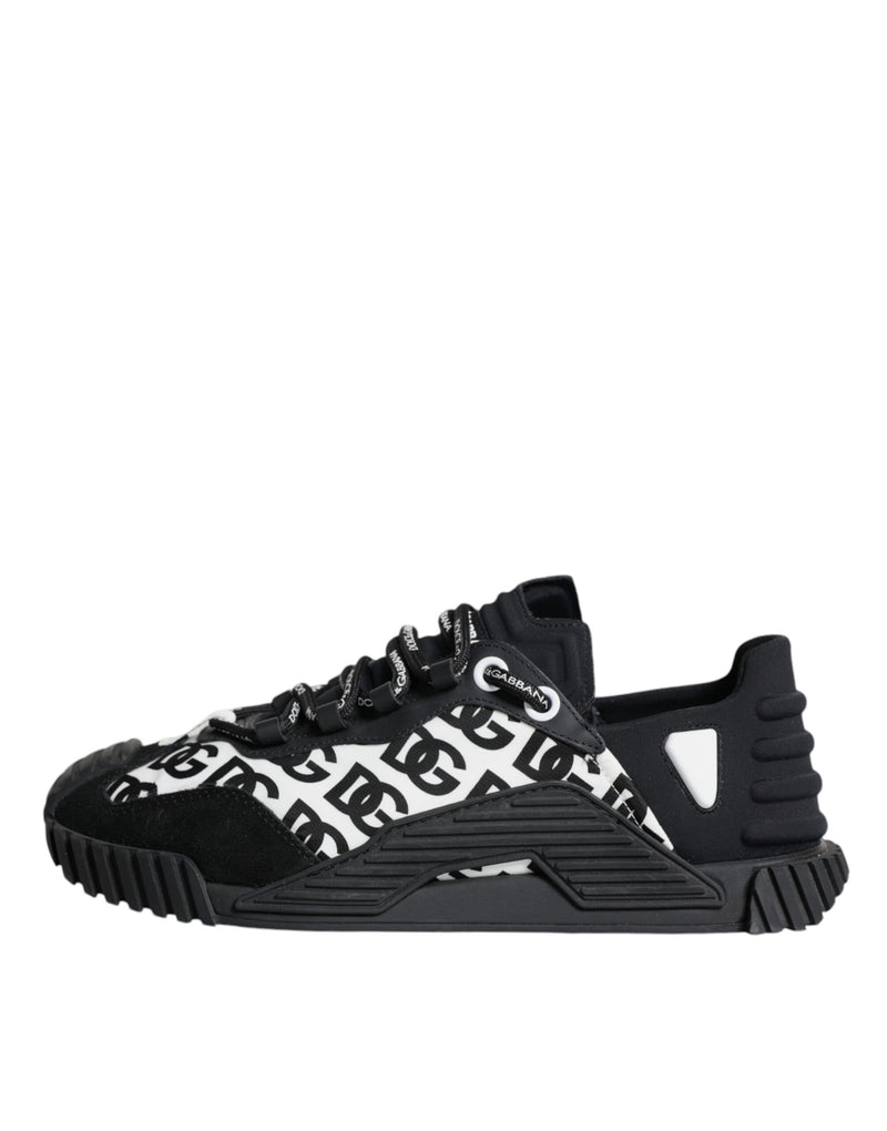 Dolce & Gabbana NS1 Black Logo Lace Up Low Top Sneakers
