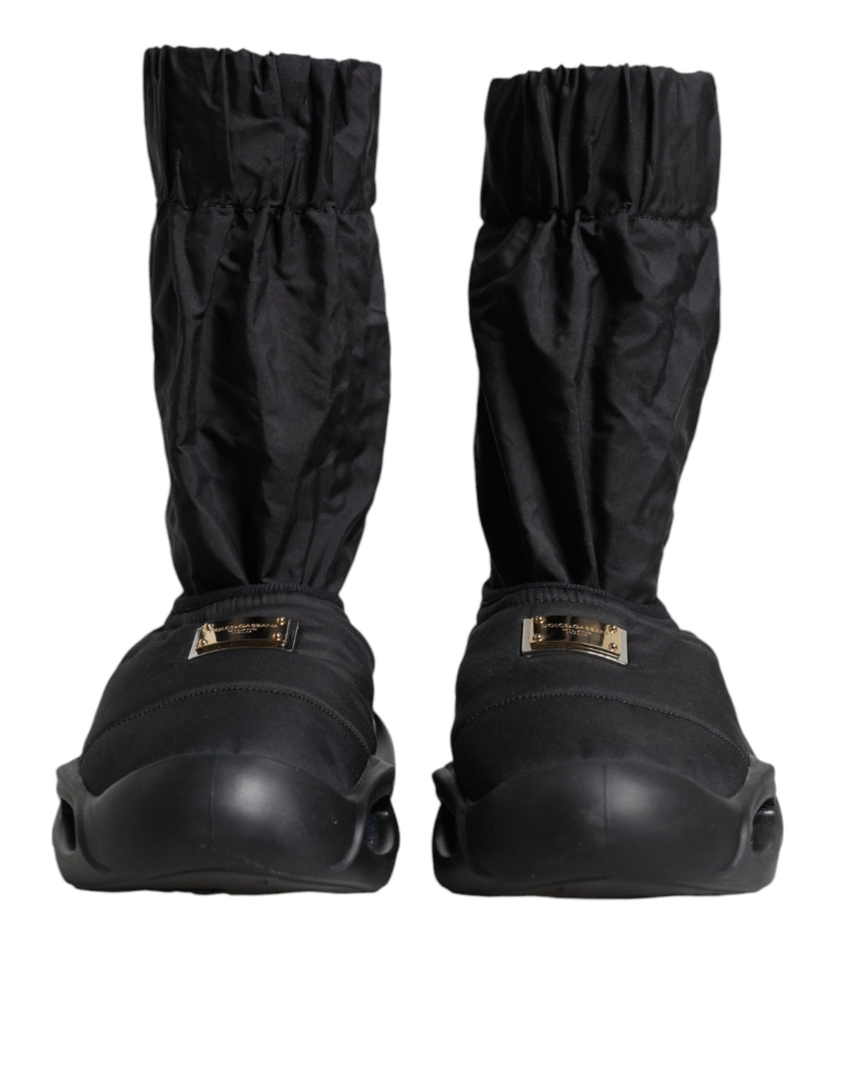 Dolce & Gabbana Black Slip On Wave Socks Sneakers
