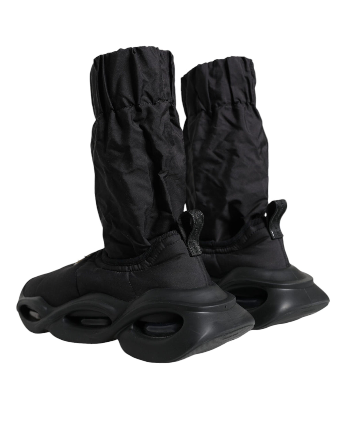 Dolce & Gabbana Black Slip On Wave Socks Sneakers