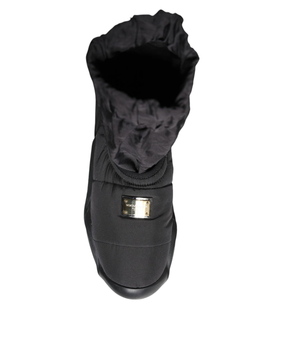 Dolce & Gabbana Black Slip On Wave Socks Sneakers