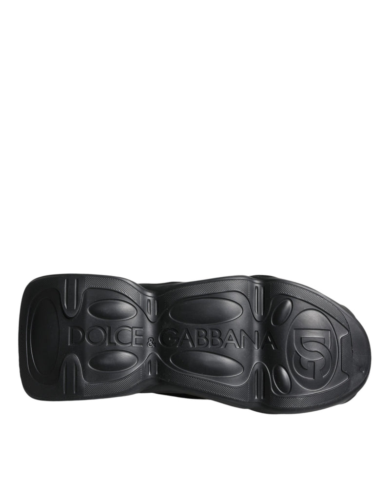 Dolce & Gabbana Black Slip On Wave Socks Sneakers