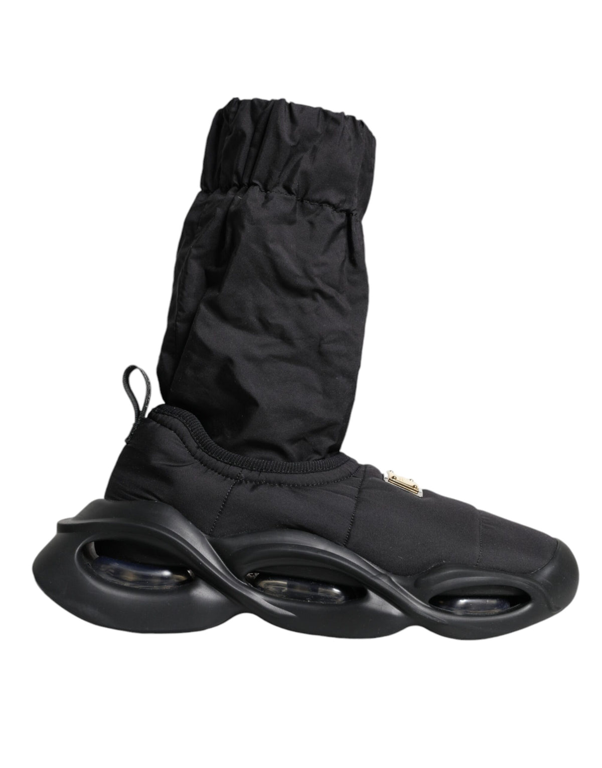 Dolce & Gabbana Black Slip On Wave Socks Sneakers