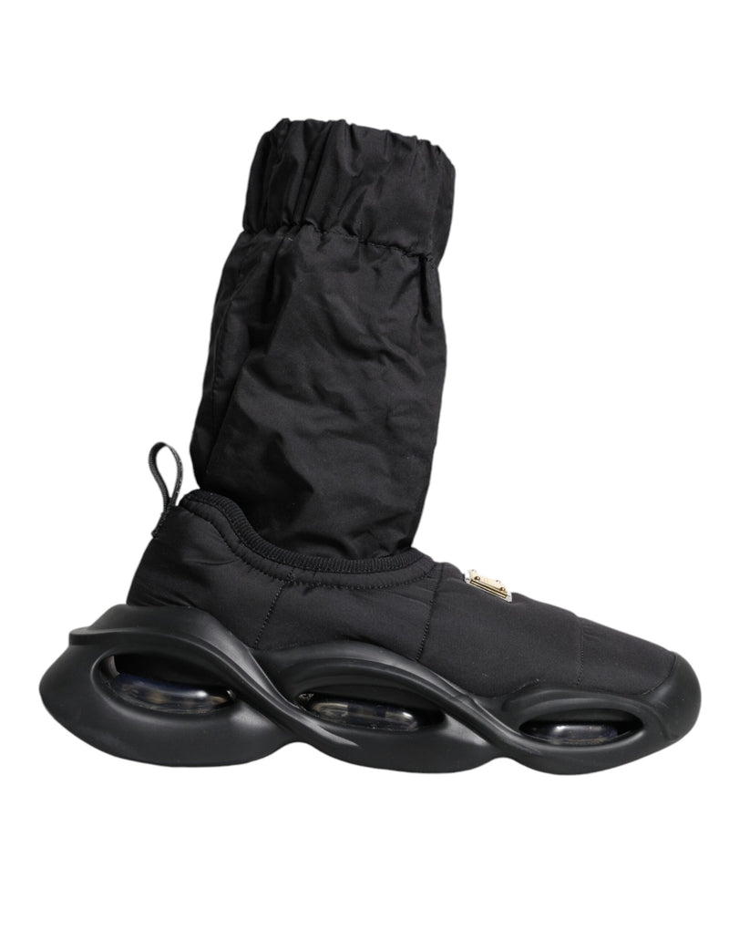 Dolce & Gabbana Black Slip On Wave Socks Sneakers