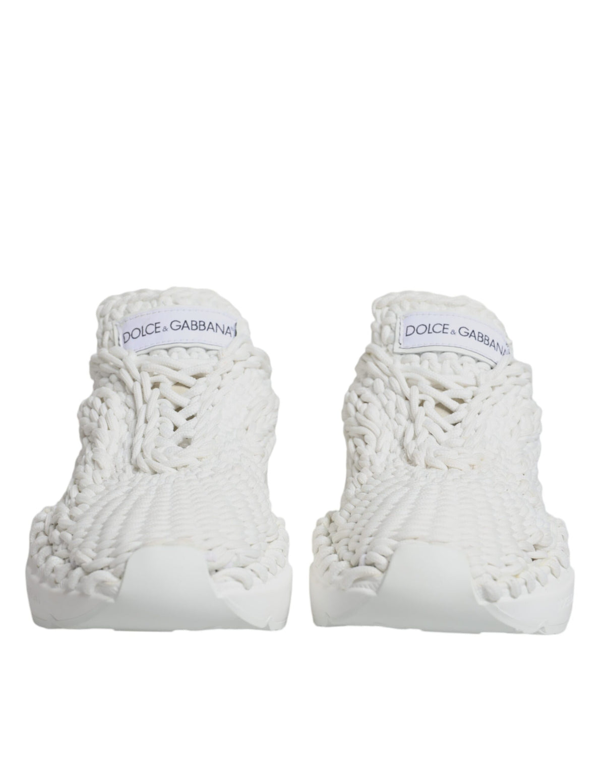 Dolce & Gabbana White Knitted Daymaster Sneakers for Women