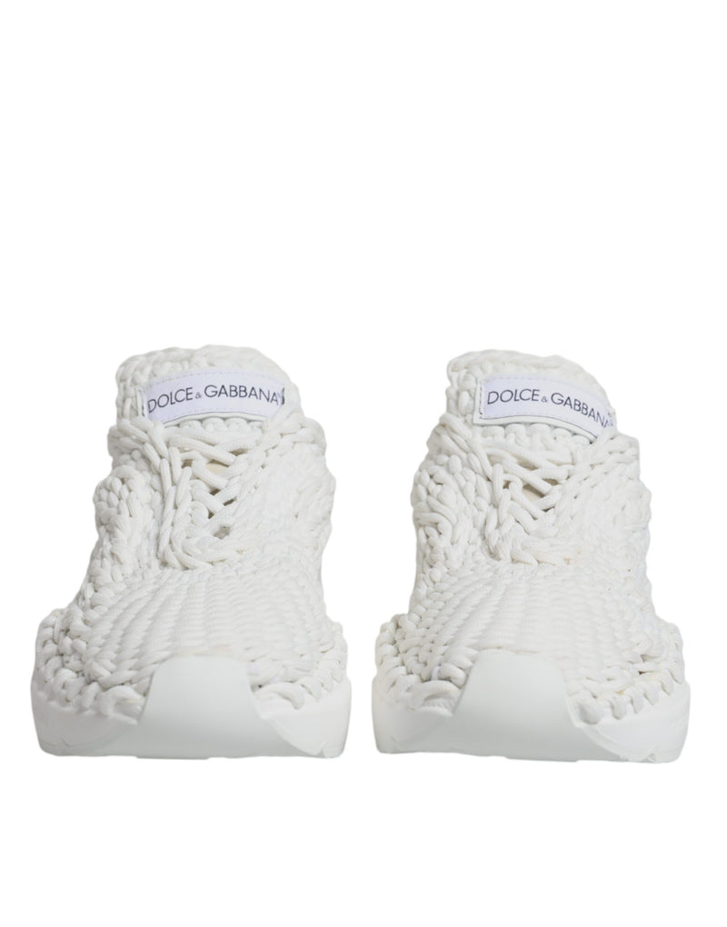 Dolce & Gabbana White Knitted Daymaster Sneakers for Women