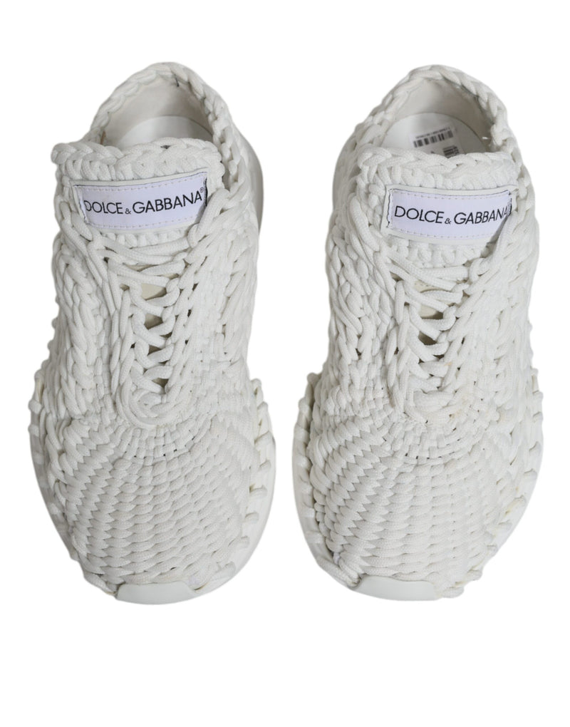 Dolce & Gabbana White Knitted Daymaster Sneakers for Women