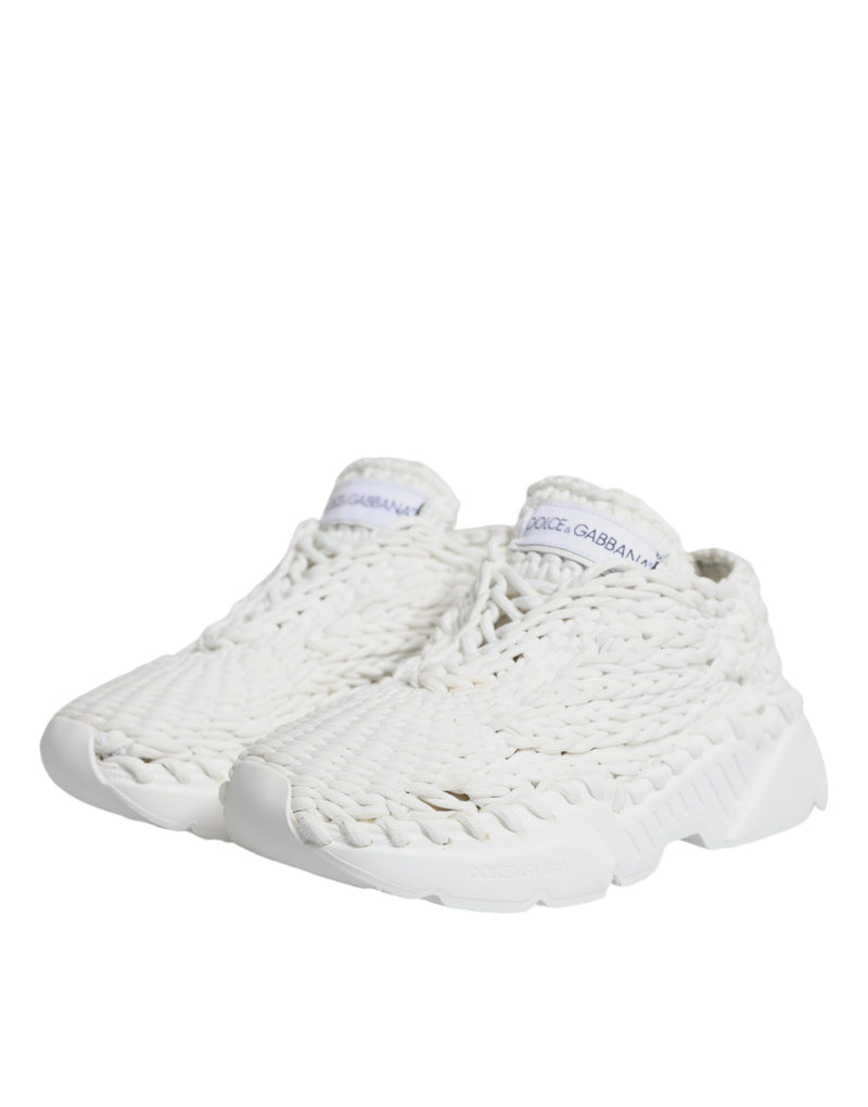 Dolce & Gabbana White Knitted Daymaster Sneakers for Women