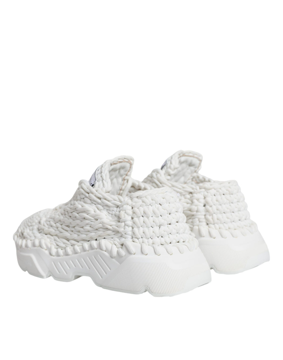 Dolce & Gabbana White Knitted Daymaster Sneakers for Women