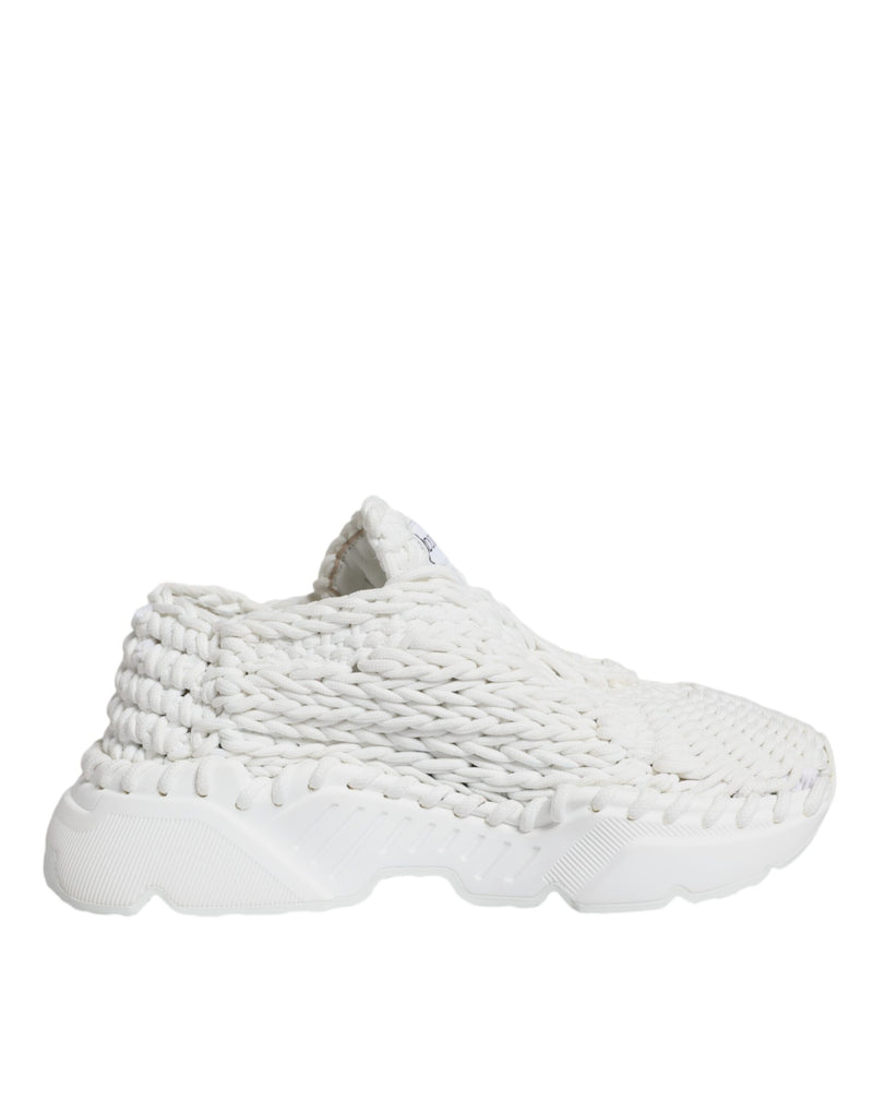 Dolce & Gabbana White Knitted Daymaster Sneakers for Women