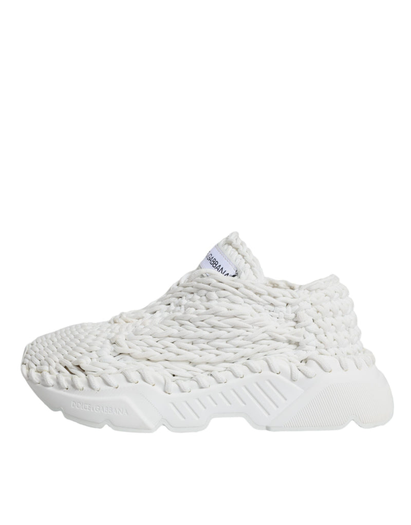 Dolce & Gabbana White Knitted Daymaster Sneakers for Women