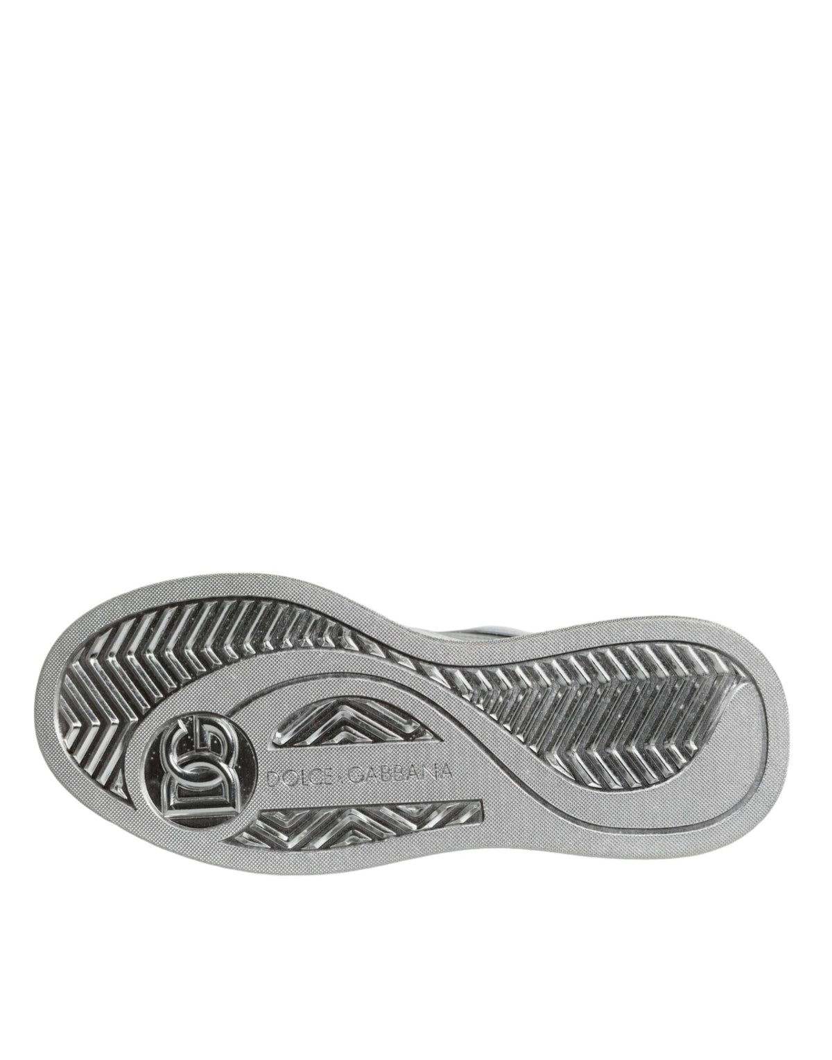 Dolce & Gabbana Sneakers en Cuir Blanc et Argent - Modèle Bas