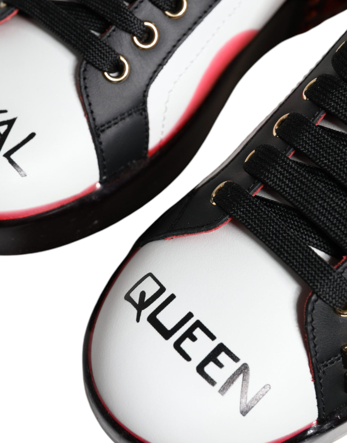 Dolce & Gabbana Portofino Sneakers en Blanc avec Cristaux Rouges