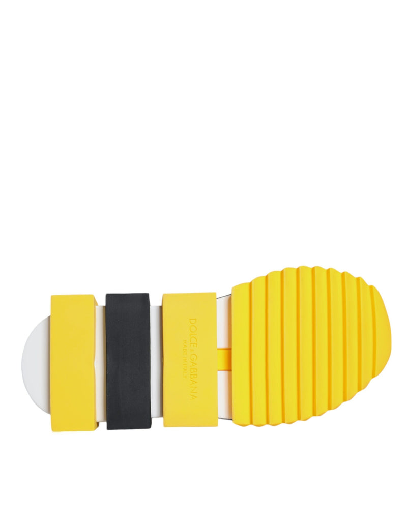 Dolce & Gabbana Yellow Sorrento Crystals Low Top Sneakers