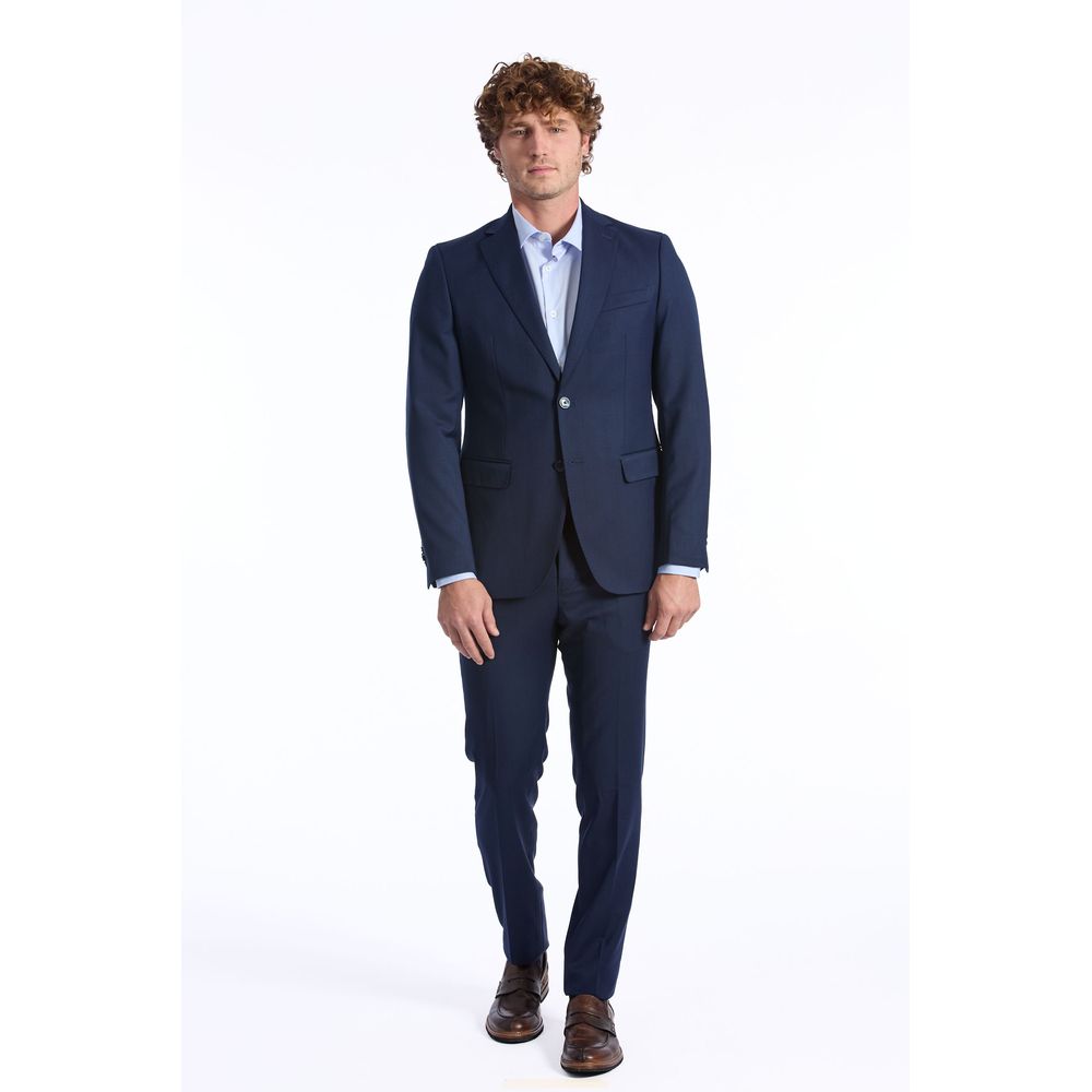 Baldinini Trend Blue Wool Men Suit - Slim Fit Elegance
