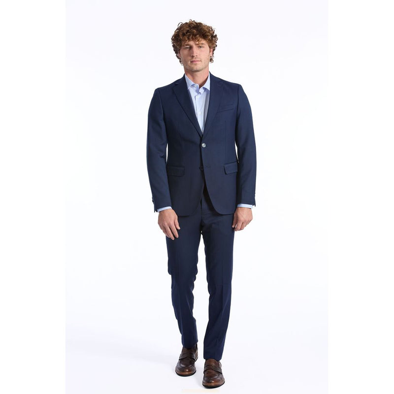 Baldinini Trend Blue Wool Men Suit - Stylish Slim Fit