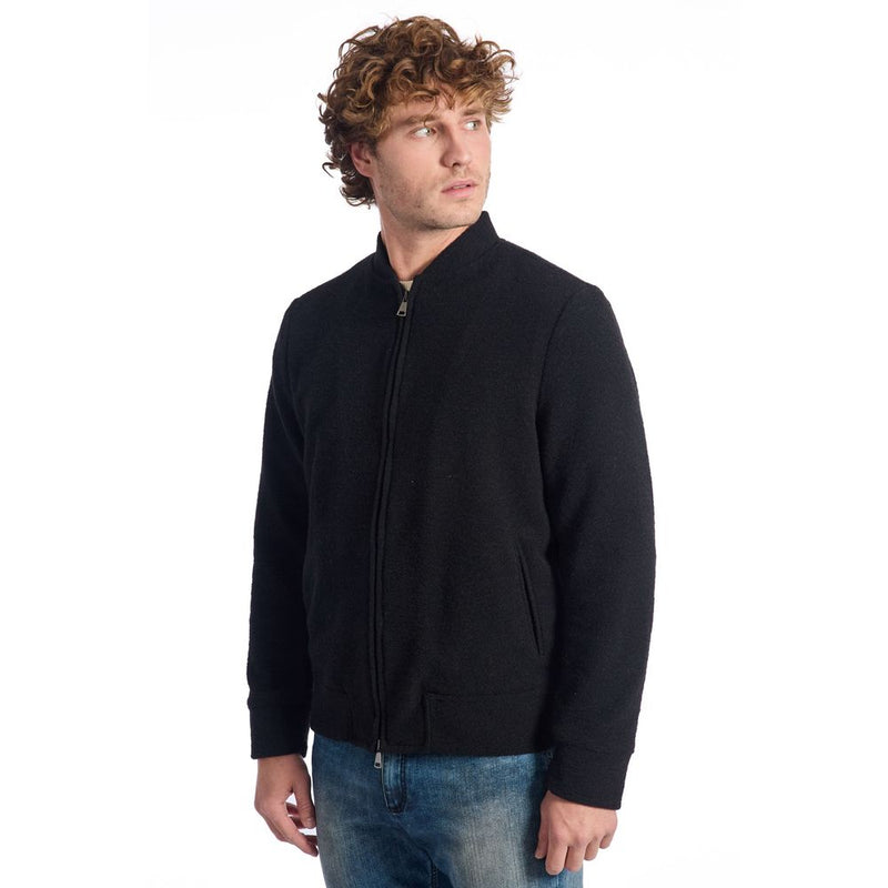 Roberto Pepe Luxe Zwarte Wollen Herenjas
