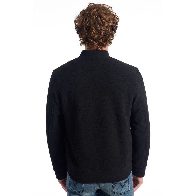 Roberto Pepe Luxe Zwarte Wollen Herenjas