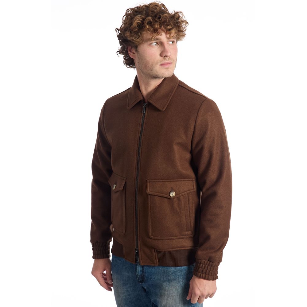 Veste en laine pour homme, marron, luxe, Roberto Pepe