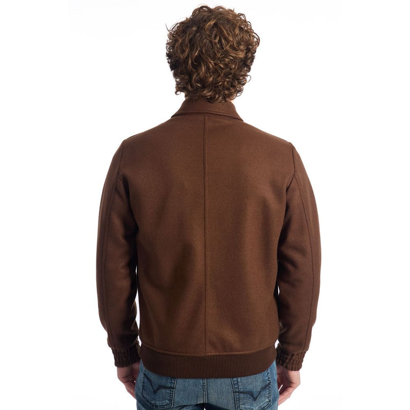 Roberto Pepe Luxe Bruine Wollen Herenjas