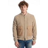 Veste pour homme en laine beige Roberto Pepe, modèle de luxe.