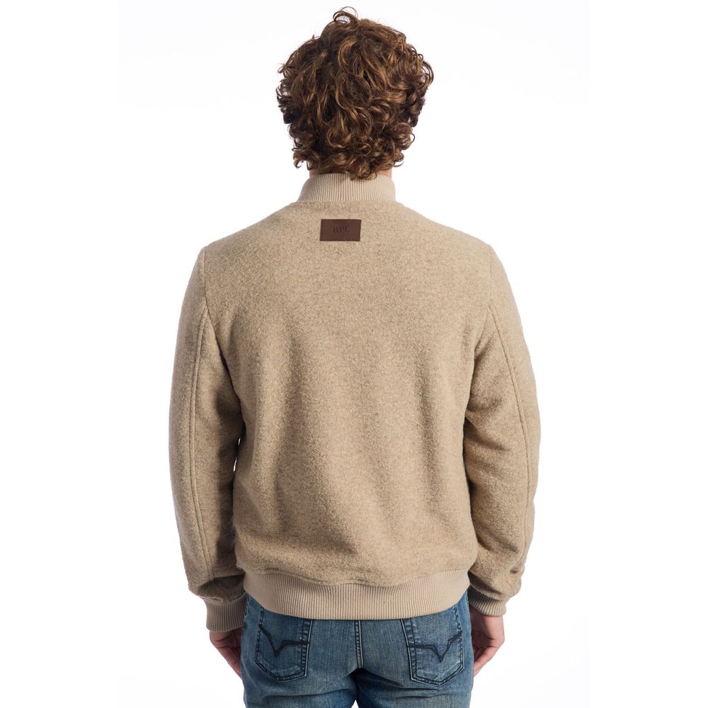 Veste pour homme en laine beige Roberto Pepe, modèle de luxe.