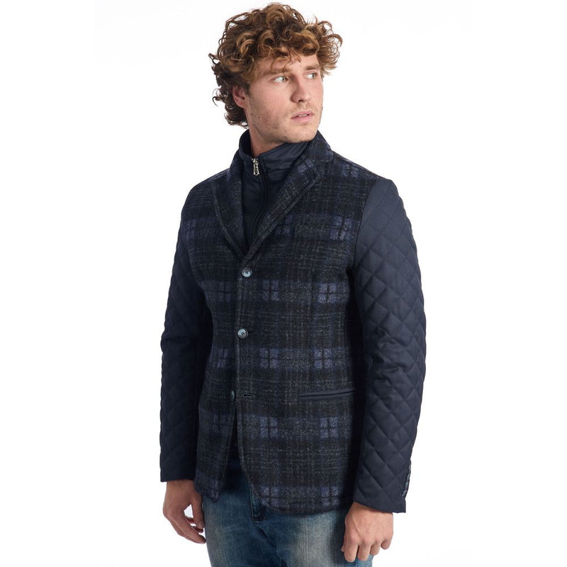 Roberto Pepe Luxe Blauwe Herenjas van Wol