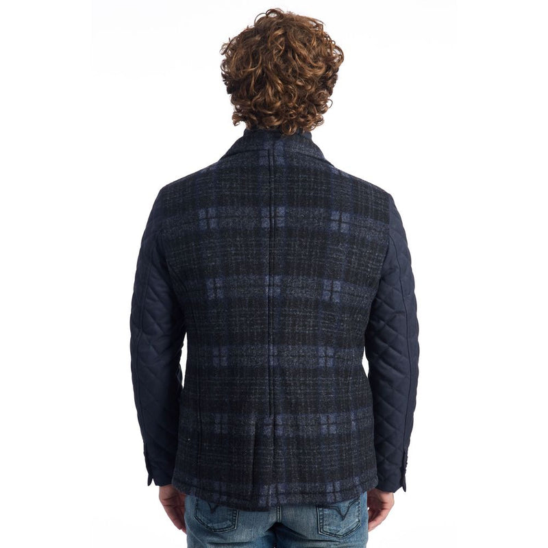 Roberto Pepe Luxe Blauwe Herenjas van Wol