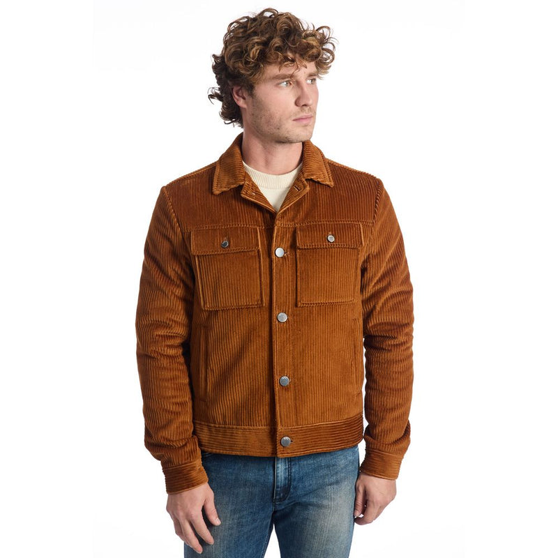 Veste en coton marron pour homme Roberto Pepe, luxe.
