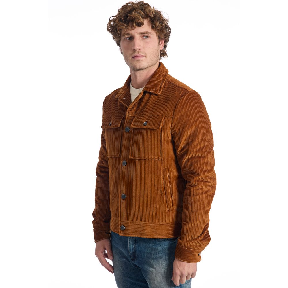 Veste en coton marron pour homme Roberto Pepe, luxe.