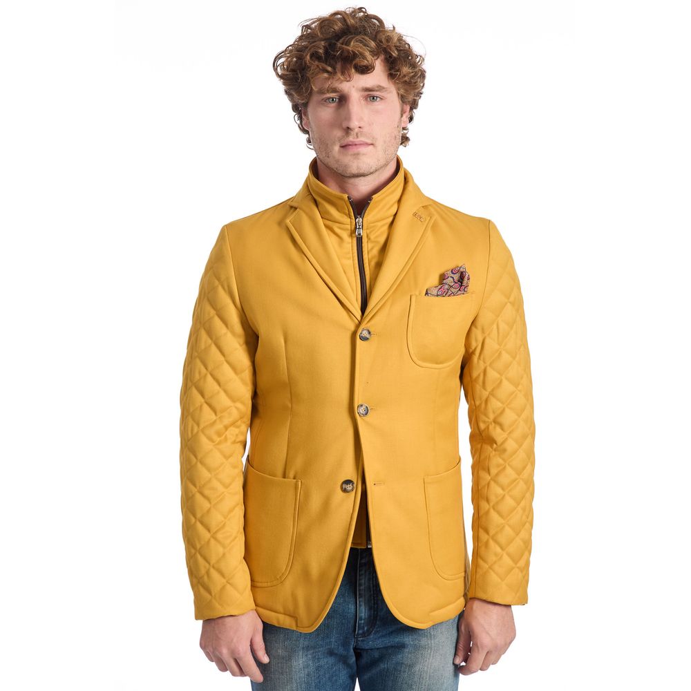 Veste en laine jaune pour homme de luxe Roberto Pepe