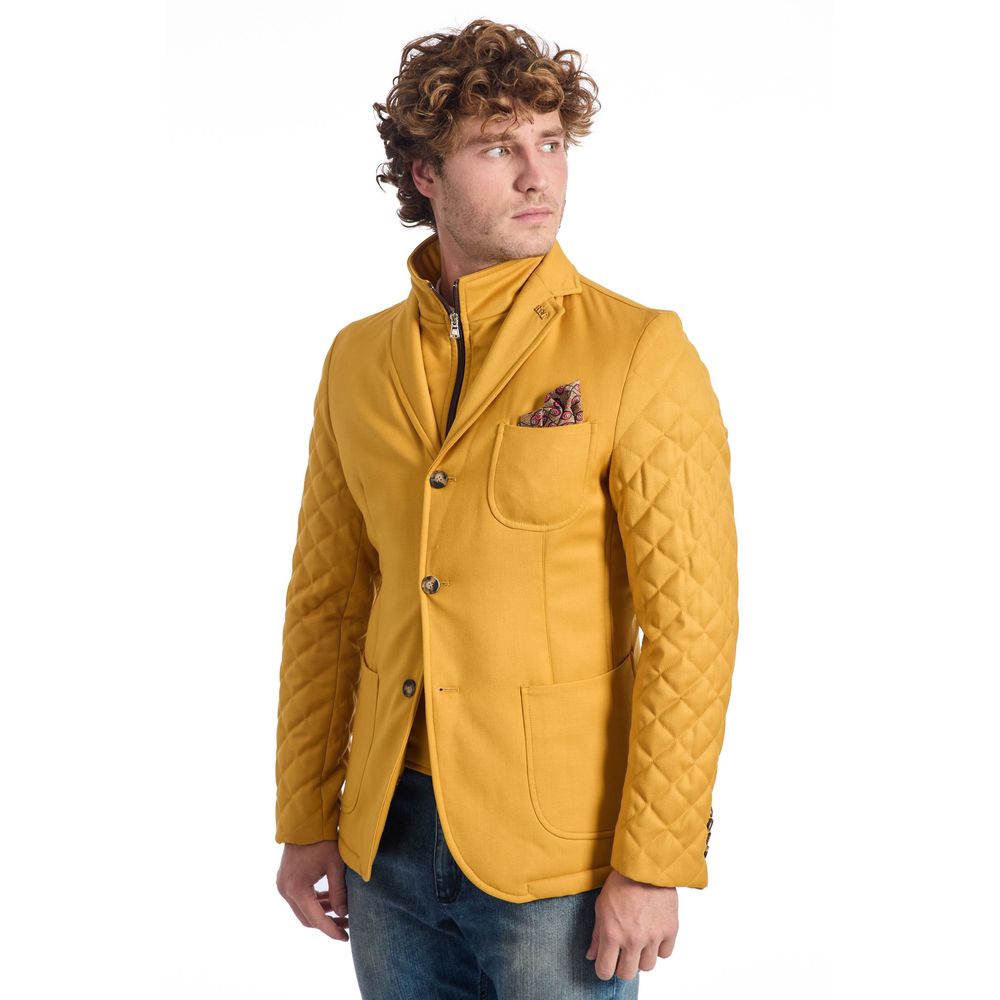 Veste en laine jaune pour homme de luxe Roberto Pepe