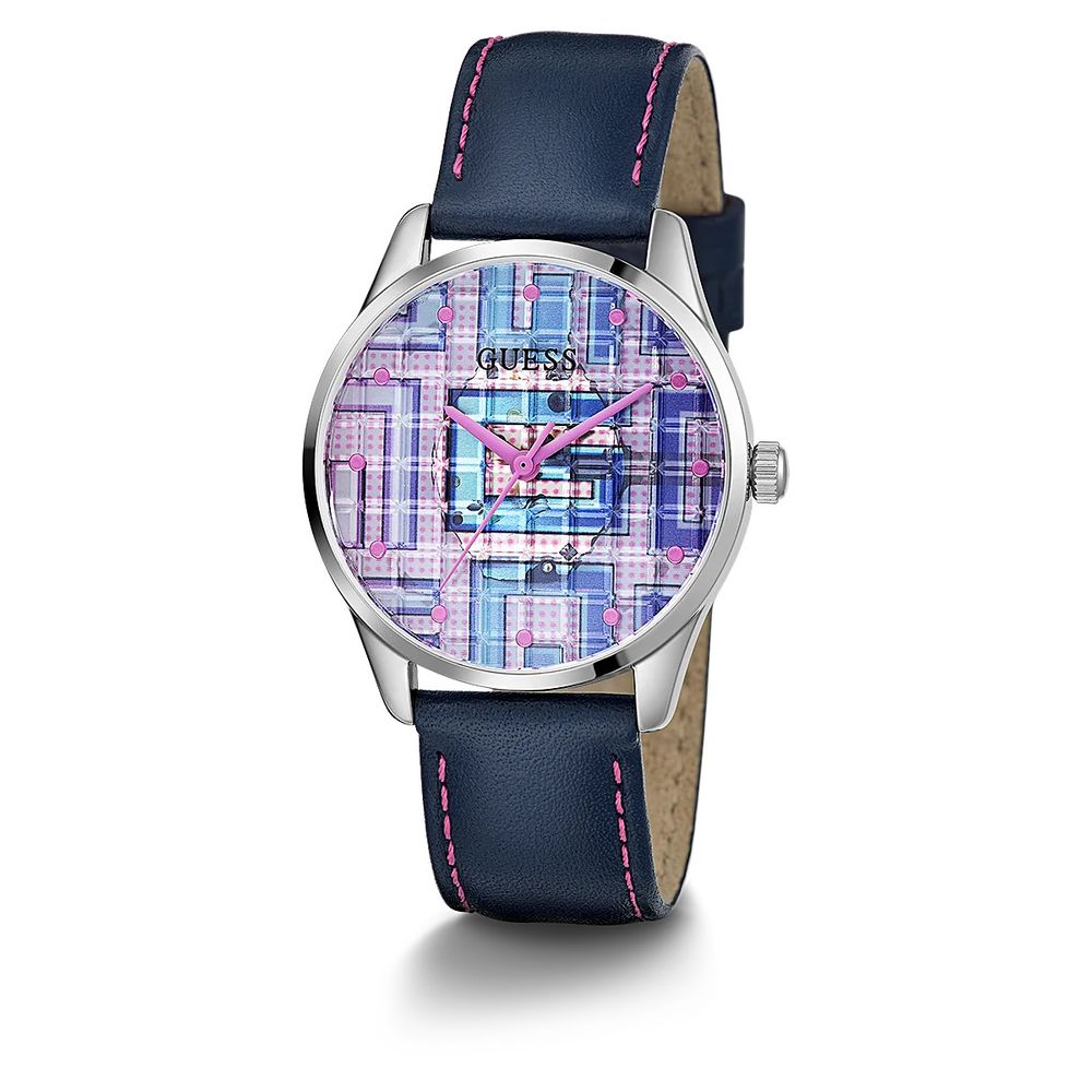 Guess Blauw Leren Horloge