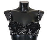 Soutien-gorge Dolce &amp; Gabbana en soie noire, dentelle blanche et stretch