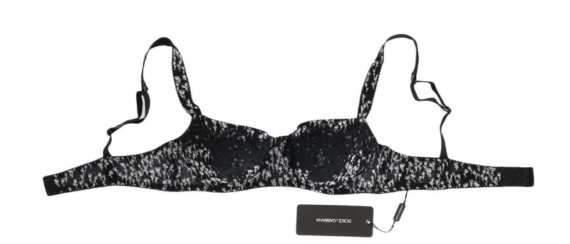 Soutien-gorge Dolce &amp; Gabbana en soie noire, dentelle blanche et stretch