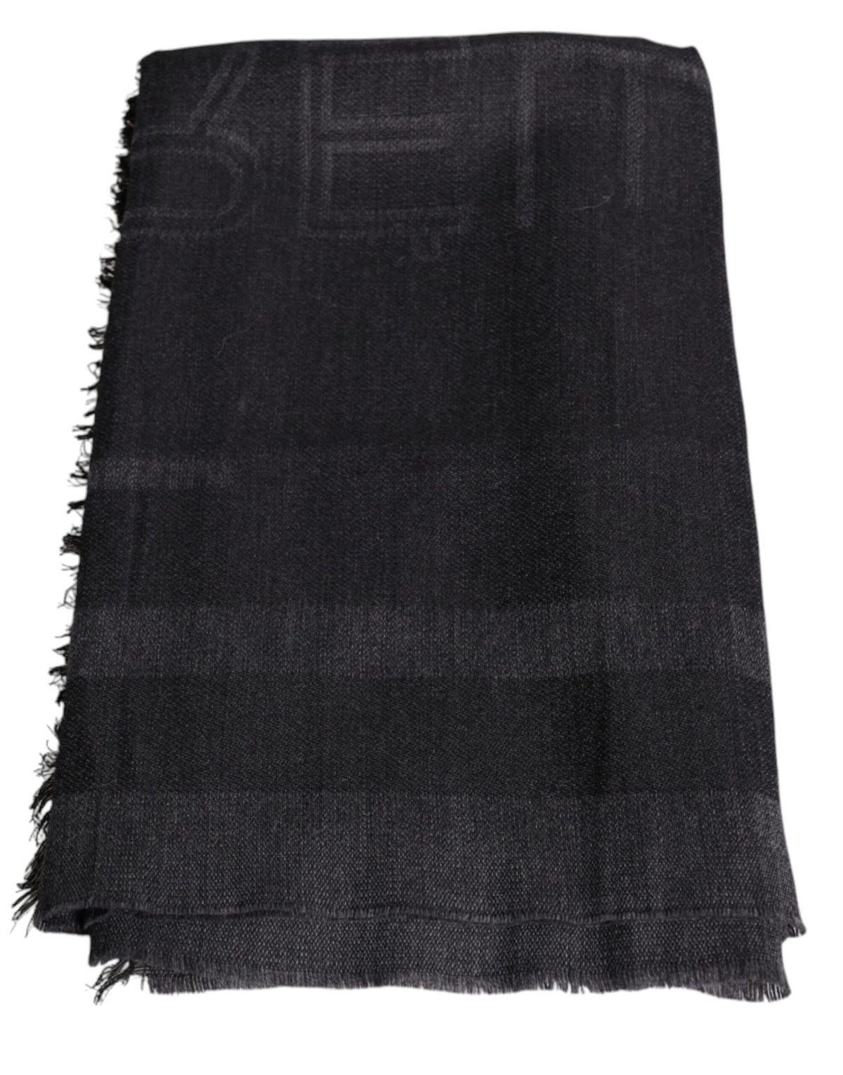 Foulard à motifs en laine et viscose gris foncé GF Ferre