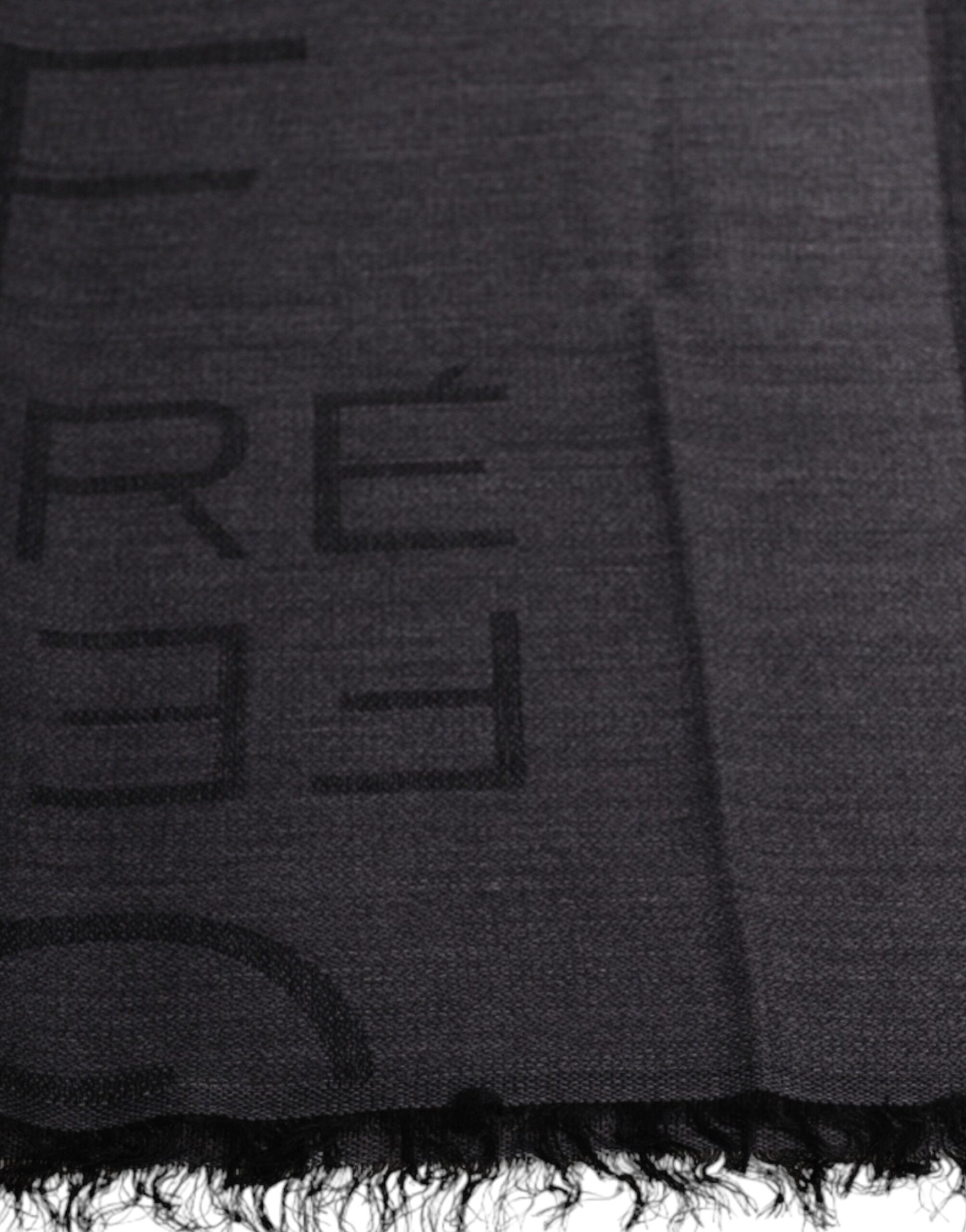 Foulard à motifs en laine et viscose gris foncé GF Ferre