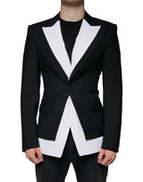 Blazer-robe noir et blanc à simple boutonnage de Dolce &amp; Gabbana