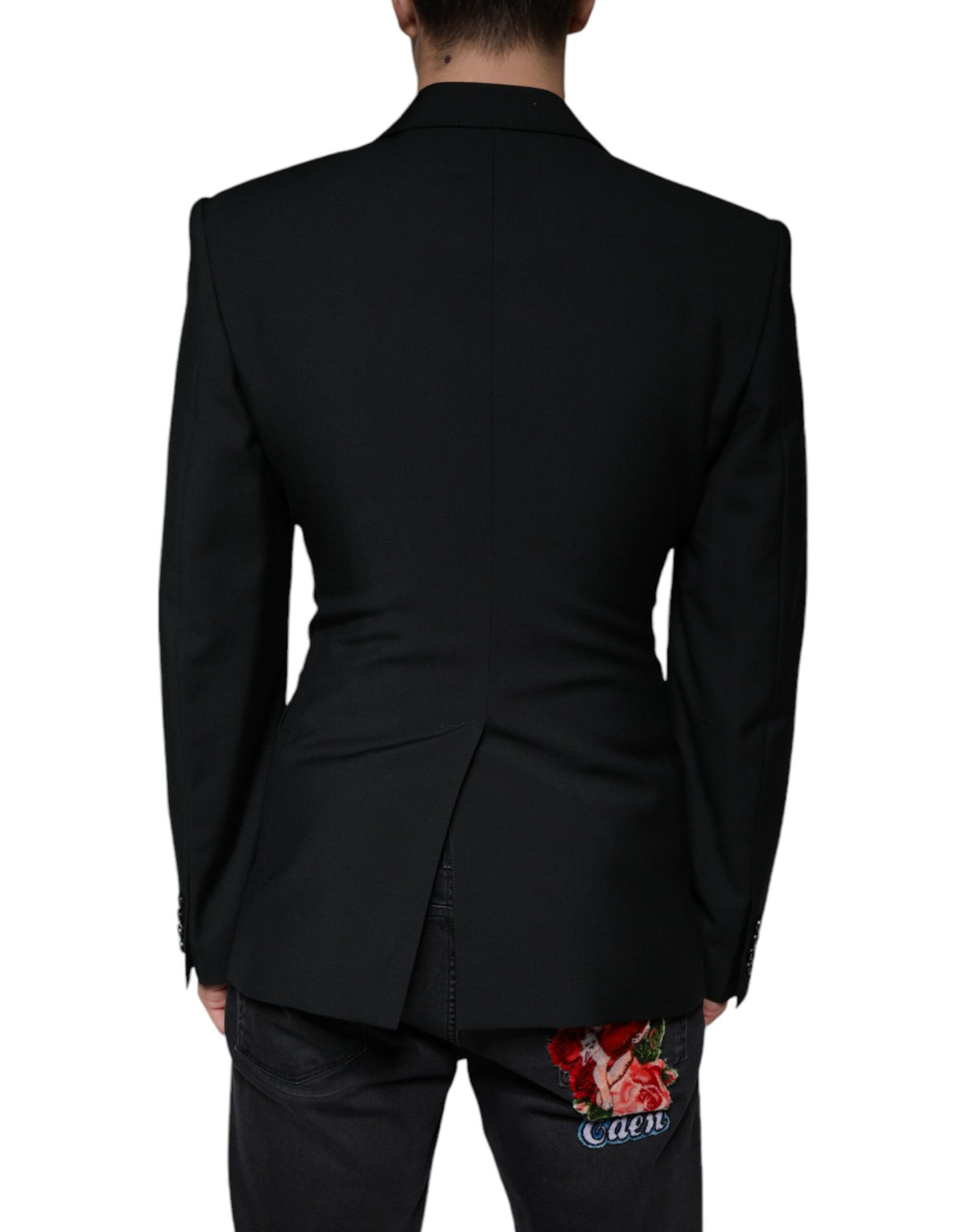 Blazer-robe noir et blanc à simple boutonnage de Dolce &amp; Gabbana