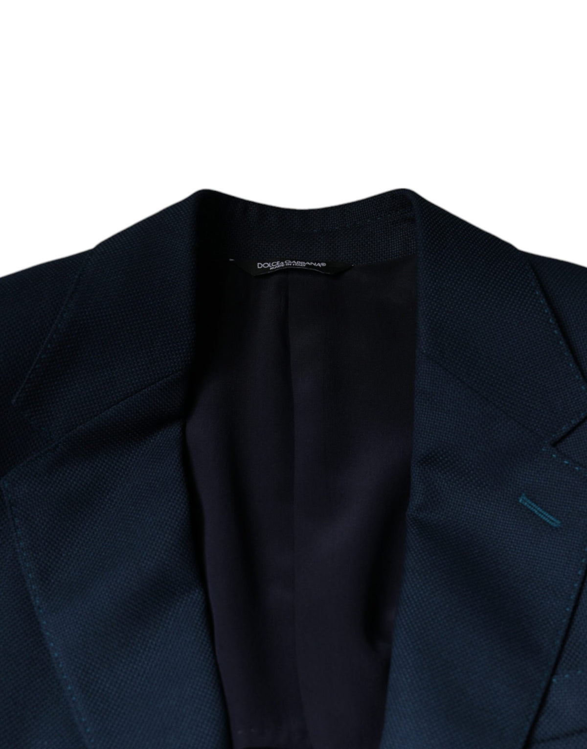 Dolce &amp; Gabbana, veste-blazer bleu en laine à logo, à simple boutonnage