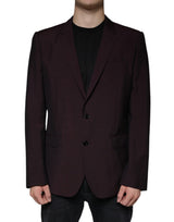 Dolce &amp; Gabbana Blazer-robe en laine bordeaux à simple boutonnage
