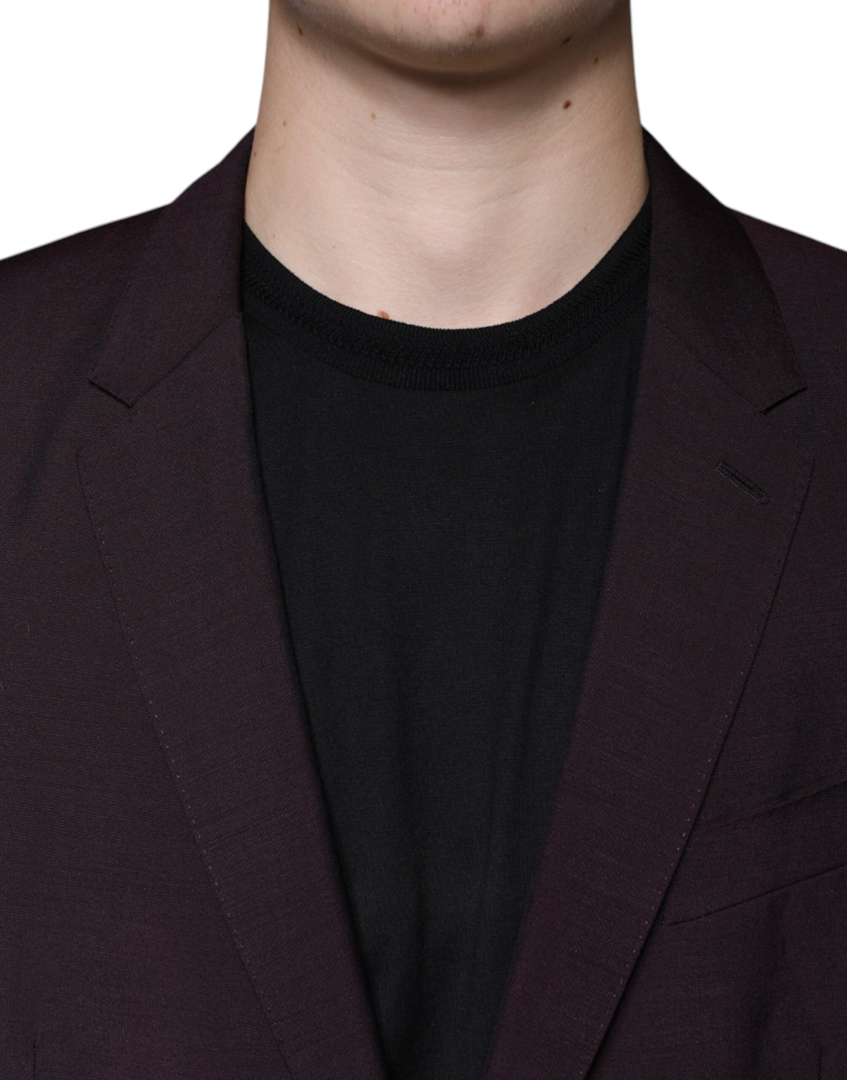 Dolce &amp; Gabbana Blazer-robe en laine bordeaux à simple boutonnage