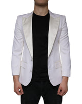 Blazer-robe à simple boutonnage en laine blanche cassée de Dolce &amp; Gabbana