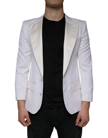 Dolce &amp; Gabbana Off White Wollen, Enkellaats Blazerjurk