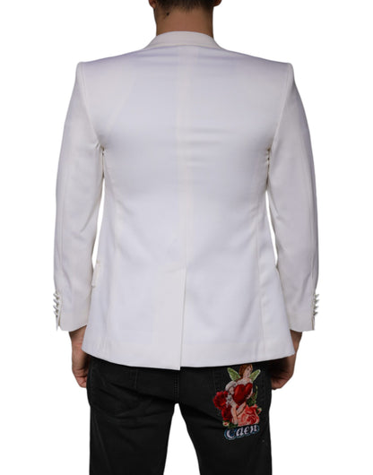 Dolce &amp; Gabbana Off White Wollen, Enkellaats Blazerjurk