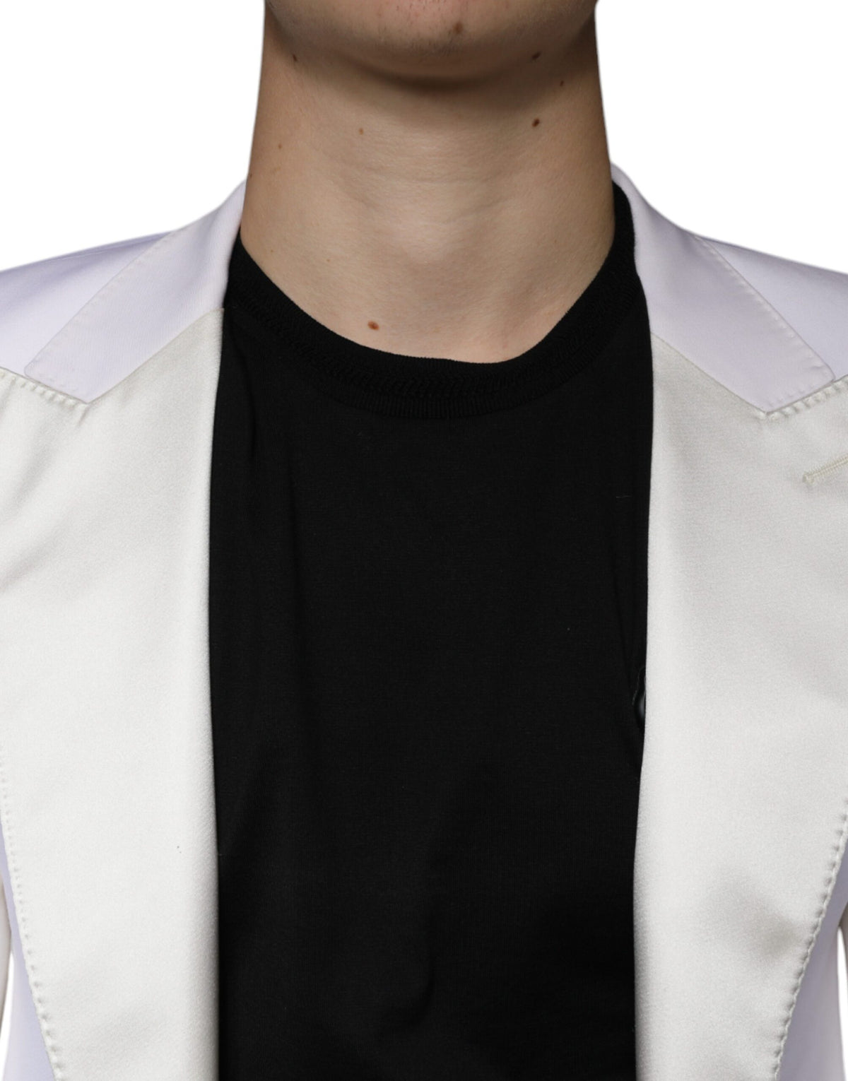 Blazer-robe à simple boutonnage en laine blanche cassée de Dolce &amp; Gabbana