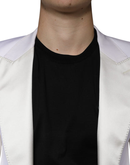 Dolce &amp; Gabbana Off White Wollen, Enkellaats Blazerjurk