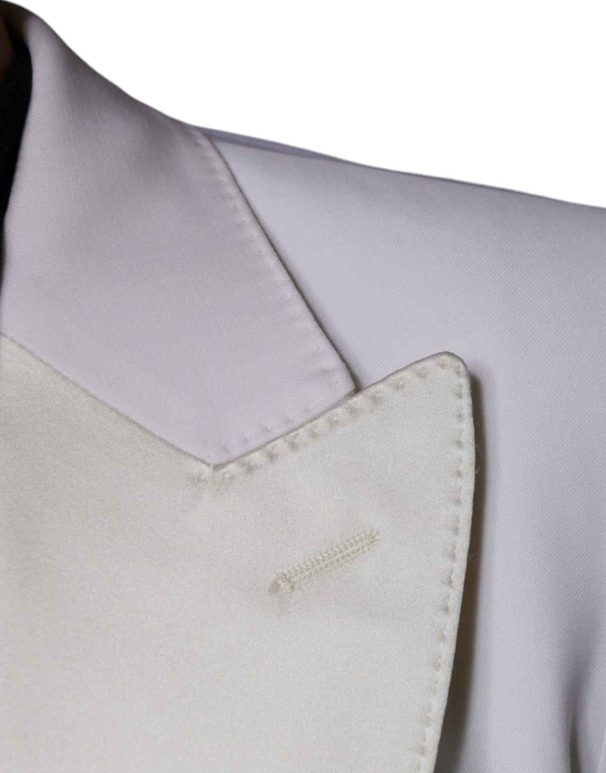 Blazer-robe à simple boutonnage en laine blanche cassée de Dolce &amp; Gabbana