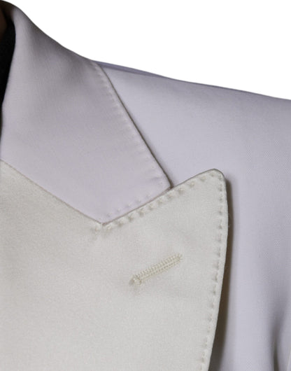 Dolce &amp; Gabbana Off White Wollen, Enkellaats Blazerjurk