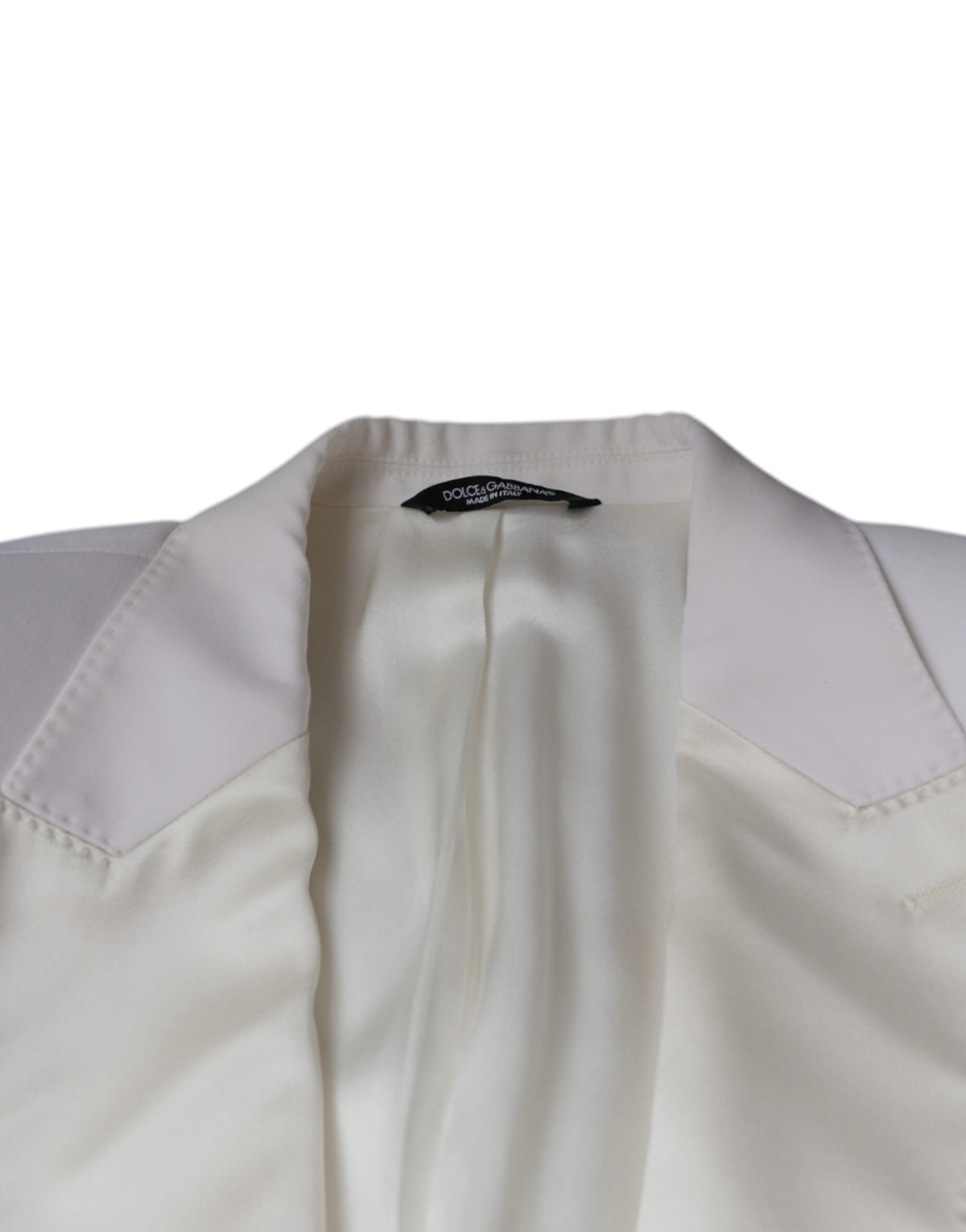 Blazer-robe à simple boutonnage en laine blanche cassée de Dolce &amp; Gabbana